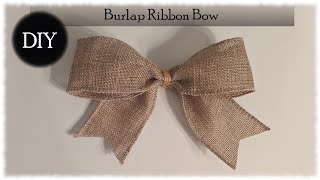 DIY  Simple Burlap Ribbon Bow [upl. by Marline]