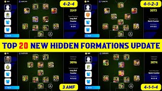 Top 20 Hidden Formations Update In eFootball 2024 Mobile  424 Formation Available 🤔 [upl. by Derreg]