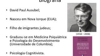 Aprendizagem significativa a teoria de David Ausubel [upl. by Ahsinak154]