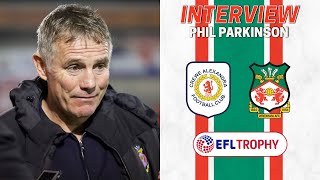 INTERVIEW  Phil Parkinson after Crewe Alexandra EFL Trophy [upl. by Aitrop]