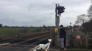 Cross Lane Level Crossing Notts Saturday 25022017 [upl. by Estevan]