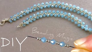 Easy Beaded Necklace Tutorial Simple Seed Bead Necklace [upl. by Wiltsey]