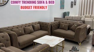 Designer Sofa and Luxury Beds at Pocket Friendly Price in Kirti Nagar Furniture Market Delhi Dining [upl. by Mond]