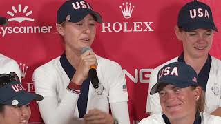 Team USA Winner Press Conference 2024 Solheim Cup [upl. by Hesoj]