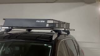 Mockins Anti Rust Roof Cargo Basket Review Extendable Rack with RUST PREVENTIVE Coating [upl. by Attekahs94]