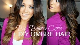 Big Bouncy Curls Tutorial  DIY Ombre Hair [upl. by Pliam]