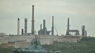 Fawley Refinery CoGen and ISOM Maintenance seen from Weston Shore 07072022 [upl. by Namref]