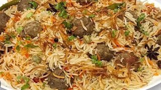 kofte ke biryani Recipe kofte ka pulao recipe😋aneesfatima [upl. by Nnalyrehc]