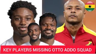 FOUR KEY PLAYERS MISSING OTTO ADDO 26 MAN SQUAD GHANA VS ANGOLA amp NIGER [upl. by Anauqaj276]