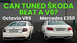 STAGE 1 TUNED OCTAVIA VRS VS MERCEDES E350 V6  DRAG RACE [upl. by Schriever]