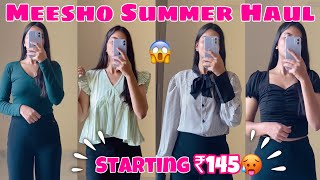 Trendy SUMMER TOPs from MEESHO  TryOn Haul  Starting from ₹145😱 [upl. by Ydnarb]