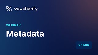 Advanced Voucherify Webinar – Metadata [upl. by Arlyn649]