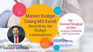 How to record Budget Assumptions in an Operational Budget Model  Use of MS Excel with Illustration [upl. by Nitsirc608]