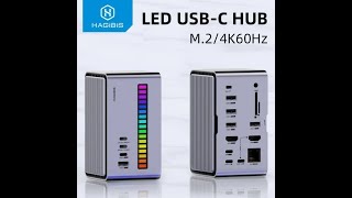 Docking Station USB C com fita de LED Hagibis [upl. by Ennayllek]