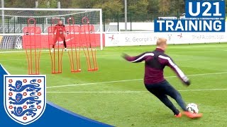 Kane Pritchard Baker amp Eric Dier England U21 Freekick Practice  Inside Training [upl. by Kamat]