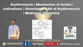 Erythromycin  Mechanism of Action  Indications  Chemistry  SAR of Erythromycin  Medicinal [upl. by Burkhardt]