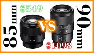 Sony FE 85mm F18 vs 90mm F28 Macro G OSS  Which one is best for you [upl. by Otreblaug292]