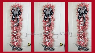 YARDSTICK VALENTINE’S DAY DOOR SWAGCENTERPIECEGARLAND DIY ❤️RUFFLES MESH WREATH HIGH END DECOR❤️ [upl. by Janka]