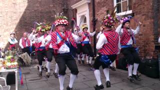 Saddleworth Morris Men dancing the Delph at Chester Day of Dance 2014 [upl. by Aleahcim]