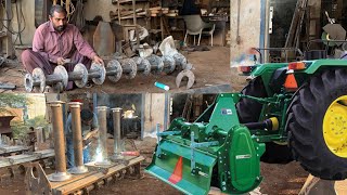 The Intricate Process of Manufacturing Rotavator by Hand in Factory  Agricultural Rotary Tiller [upl. by Eillen]