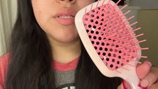 ASMR Hair Combing Spraying Cut Scalp Massage amp Braiding [upl. by Dittman226]