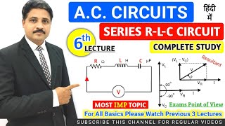 AC CIRCUIT  AC FUNDAMENTALS  COMPLETE STUDY OF SERIES RLC CIRCUITS  LECTURE 6 IN HINDI [upl. by Llenol]