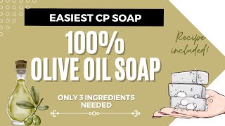 Easy beginner soap  100 Olive Oil soap CASTILE SOAP soapmaking diy howto [upl. by Einnok]