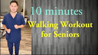 Best 10minute Indoor Walking Workout for Seniors  Beginners Cardio and Balance [upl. by Ylrebmi546]