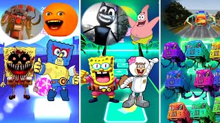 Annoying Orange 🆚 Skibidi Speaker Man 🆚 Bus Eater 🆚 Sandy Coffin Tiles Hop Edm Rush [upl. by Aztilem98]