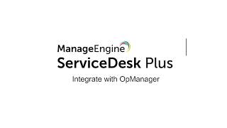 How to integrate ServiceDesk Plus with OpManager [upl. by Akilat498]