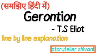 Gerontion poem line by line explanation  poem by TS Eliot [upl. by Krystal]