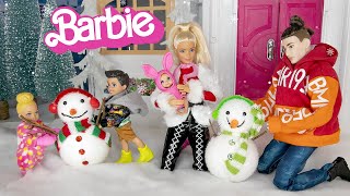 Barbie Family Playing in the Snow  Disney Princess Snow Day [upl. by Ettesel]