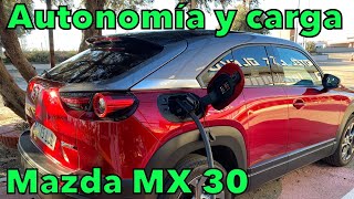 Mazda MX 30 eléctrico eSKYACTIV Prueba de autonomía real y carga rápida hasta 50 kW MOTORK [upl. by Yadseut]