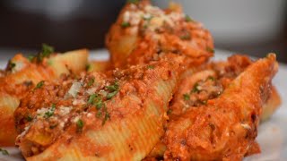 How To Make Spicy Stuffed Shells  Ricotta  Beef stuffed shells [upl. by Hube796]