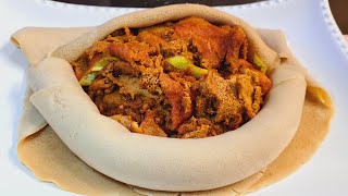 ፍጣንና ቀላል ፍርፍር አስራር injera firfir ethiopian food zedkitchen [upl. by Uhp]