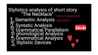 Stylistics  stylistics analysis of Short Story quotThe Necklace quot Most important short question [upl. by Baggs]