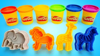 Learning and Creating with Play Doh  Colorful Fun with Animals for Kids 🐻🦒 [upl. by Rego]