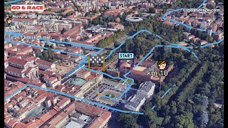 3° Novara Half Marathon 2024 vola sul percorso 3D della mezzamaratona [upl. by Sivrahc]