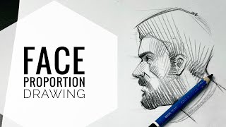 Simple Face proportion drawing for beginners [upl. by Elbert451]