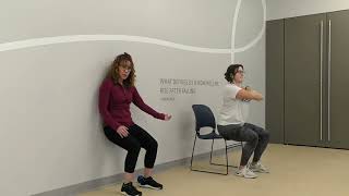 How to do a Wall and Chair Squat 4 min  DanaFarber Zakim Center Remote Programming [upl. by Theran]