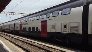 202309 A Geneve Cornavin des trains des SBBCFFFFS de la SNCF et du LemanExpress [upl. by Aikrahs]