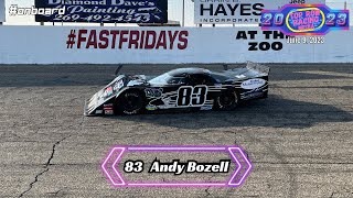 June 9 2023  Andy Bozell InCar Camera  Outlaw Late Model Intimidator 100  Kalamazoo Speedway [upl. by Venn574]