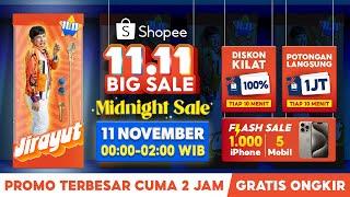 Flash Sale 1000 iPhone amp 5 Mobil 11 Nov  00000200 WIB di Shopee 1111 Midnight Sale [upl. by Mano]