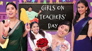 Girls On Teachers Day  Students vs Teachers  SBabli [upl. by Kerat747]