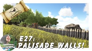 ARK Survival Plus E27 How to Build a Palisade Wall [upl. by Butta]