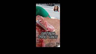 EYAY VLOG is live Cutting Pork Meat short video live [upl. by Nidla]