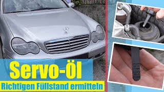 ServoÖl beim Mercedes W203  Füllstand prüfen  Power Steering Fluid [upl. by Lindner233]