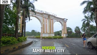 Aamby Valley City in Monsoon  4K Scenic Drive  Lonavala [upl. by Mick997]