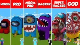 Minecraft AMONG US STATUE HOUSE BUILD CHALLENGE  NOOB vs PRO vs HACKER vs GOD  Animation [upl. by Kcirre]