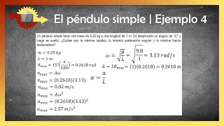 Movimiento armónico simple de un péndulo  Ejemplo 4 [upl. by Ahsinroc975]